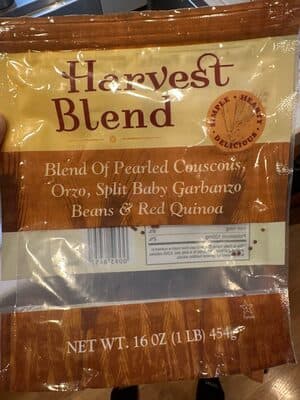 Harvest Blend Blend Of Pearled Couscous Orzo, Split Baby Garbanzo Beans & Red Quinoa