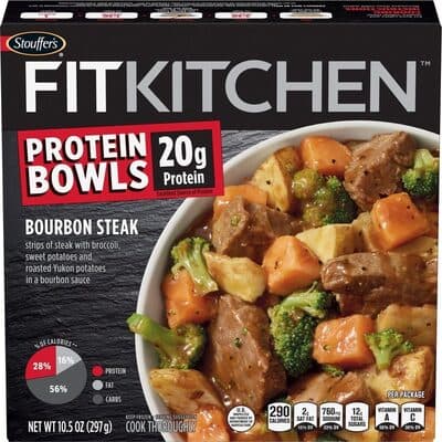 Fit kitchen bourbon steak strips of steak with broccoli