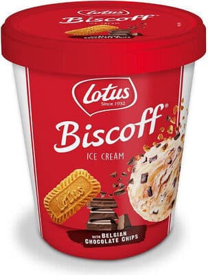Biscoff ice cream with belgian chocolate chips
