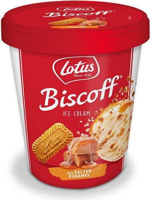 Biscoff ice cream with salted caramel