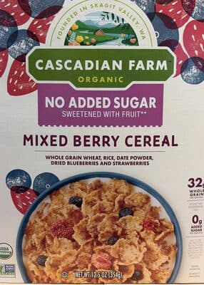 Mixed berry cereal, no added sugar