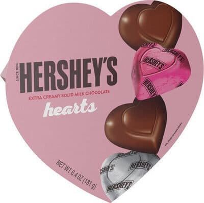 Hershey& valentine& day extra creamy milk chocolate heart box