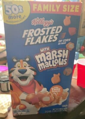 Frosted flakes with marshmallows