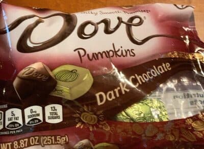 Silky smooth promises pumpkins dark chocolate bar