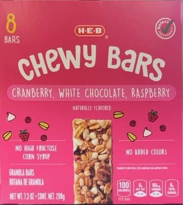 Cranberry White Chocolate Raspberry Chewy Bars
