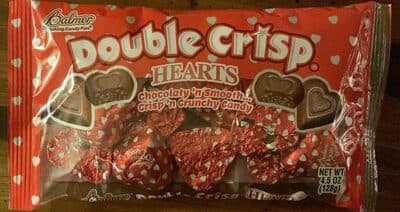 Double crisp chocolate hearts
