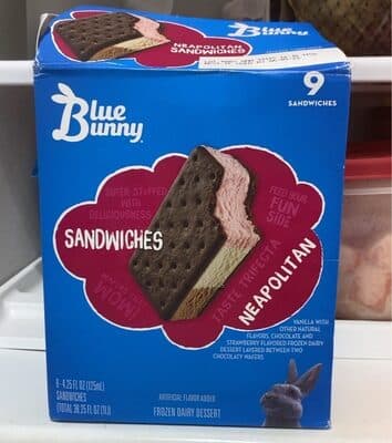 neapolitan ice cream sandwhich