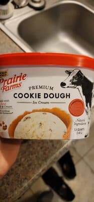 Premium chocolate chip cookie dough ice cream