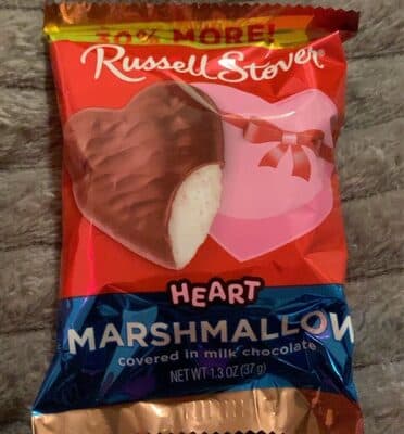 Heart Marshmallow Covered in Milk Chocolate