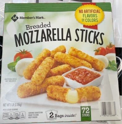 Breaded mozzarella sticks