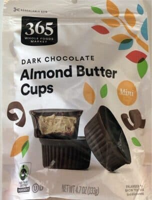Dark chocolate almond butter cups