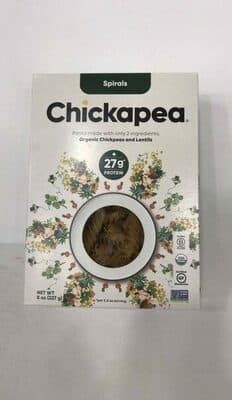 Chickapea: pasta organic spirals chickpeas & lentils pasta