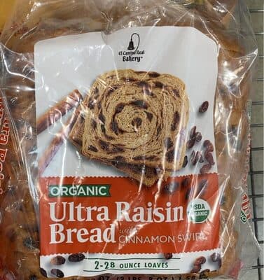 El camino real bakery organic ultra raisin bread