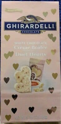 White chocolate creme brulee duet hearts