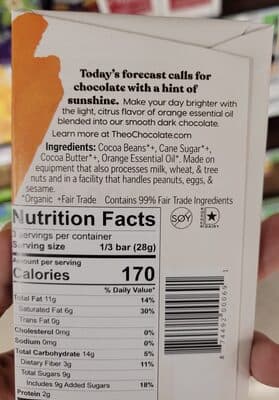 Organic Orange Dark Chocolate