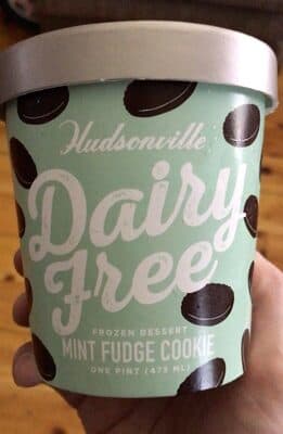 Hudsonville mint fudge cookie dairy free frozen dessert