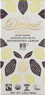 Organic rich dark chocolate with refreshing lemon