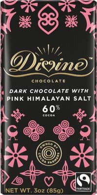60% cocoa with pink himalayan salt dark chocolate