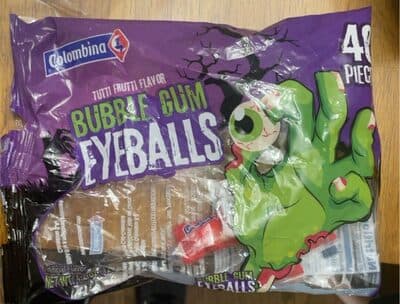 Scary eyeballs bubble gum