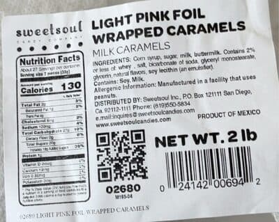 Light Pink Foil Wrapped Caramels