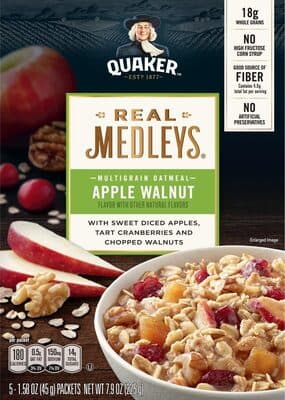 Real medleys apple walnut multigrain oatmeal