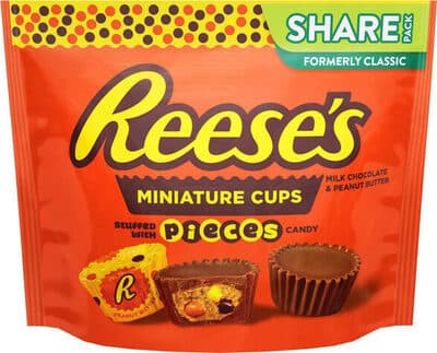 Milk chocolate & peanut butter miniature cups candy