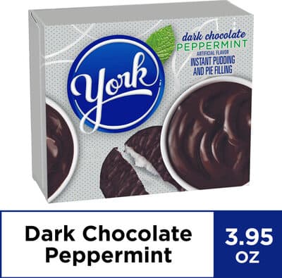 Peppermint dark chocolate instant pudding and pie filling