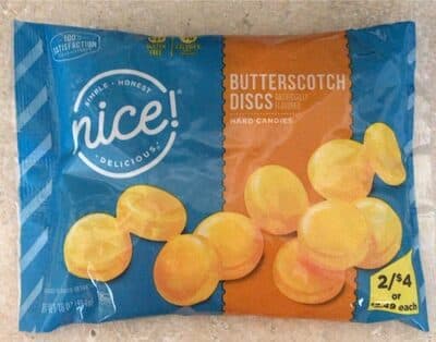 Butterscotch discs hard candies
