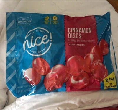 Cinnamon discs hard candies