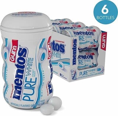 Pure white sugarfree chewing gum with xylitol