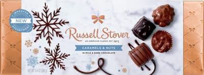 Caramels & nuts in milk & dark chocolate