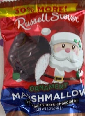 Ornament Marshmallow Covered in Dark Chocolate