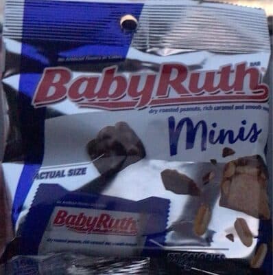 Babyruth minis bursting with peanuts