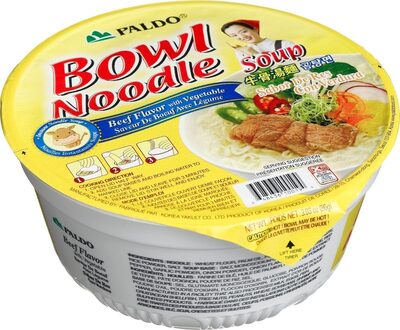 Bowl noodle soup beef flavor