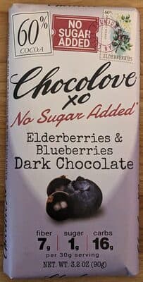 XO Elderberries & Blueberries In 60% Dark Chocolate