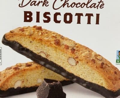 Almond dark chocolate biscotti