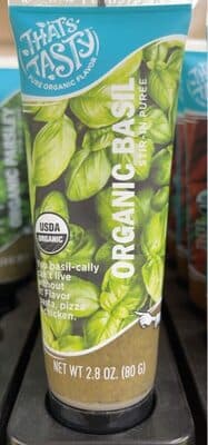 Organic basil stir in purée