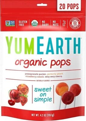 Organic Pops Pomegranate Pucker, Perfectly Peach, Strawberry Smash, Very Very Cherry