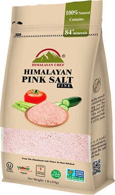 Himalayan chef pink salt fine stand up bag w/window