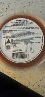 Tomato & Fresh Basil Sauce